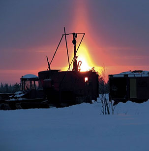 Mining in a snow covered area